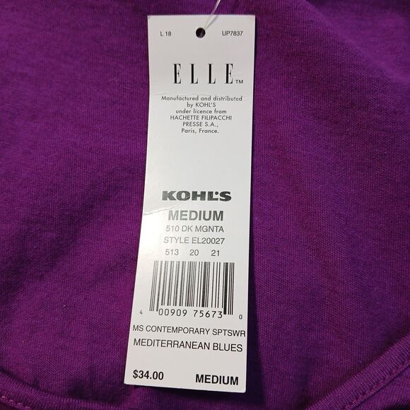 Elle Purple Bow Detail Round Neck Sleeveless Top Medium EL20027 New - Picture 6 of 9